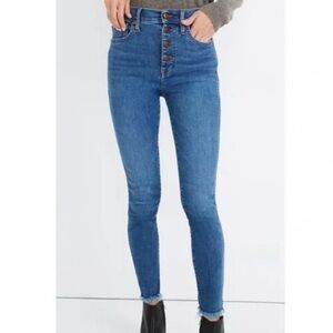 Madewell 10” High Rise Skinny Jeans Frayed Hem